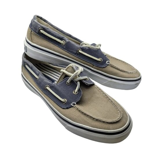 Sperry Top Sider Boat Shoe Mens 8 Blue Tan 0538207 Summer Yacht Club Dock Pool - Picture 10 of 13